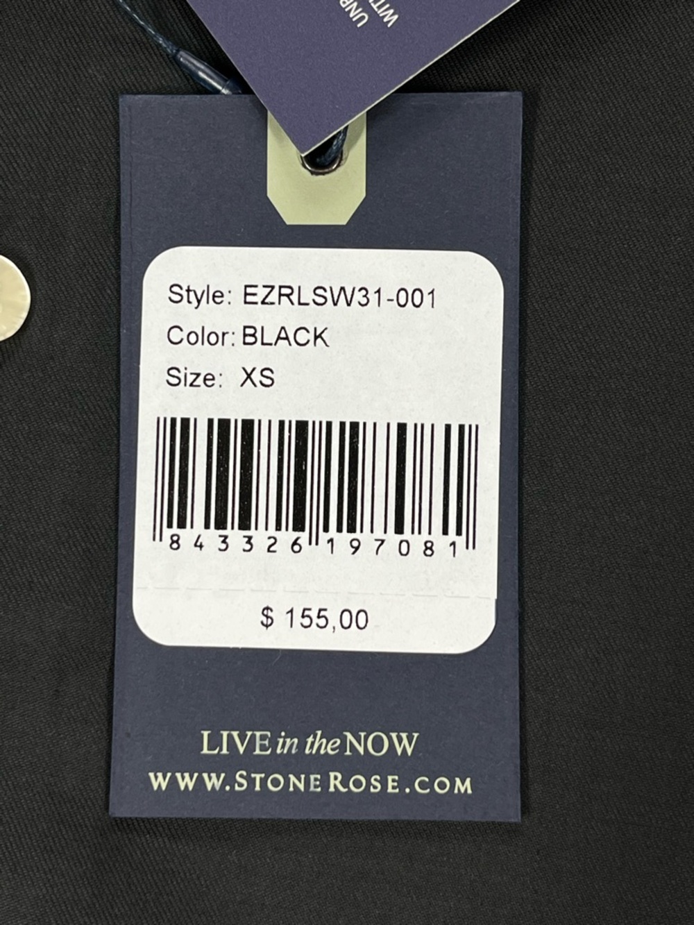 Stone Rose 2-Way Stretch Black Dress Shirt. XS - Picture 10 of 11